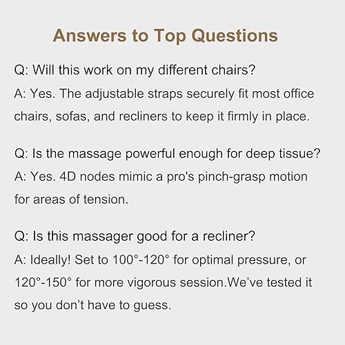 Miniatura 9 de Rainwolf Shiatsu - Cojín de masaje de cuello y espalda con calor, masajeador de espalda completa 4D para aliviar la fatiga, intensidad y altura