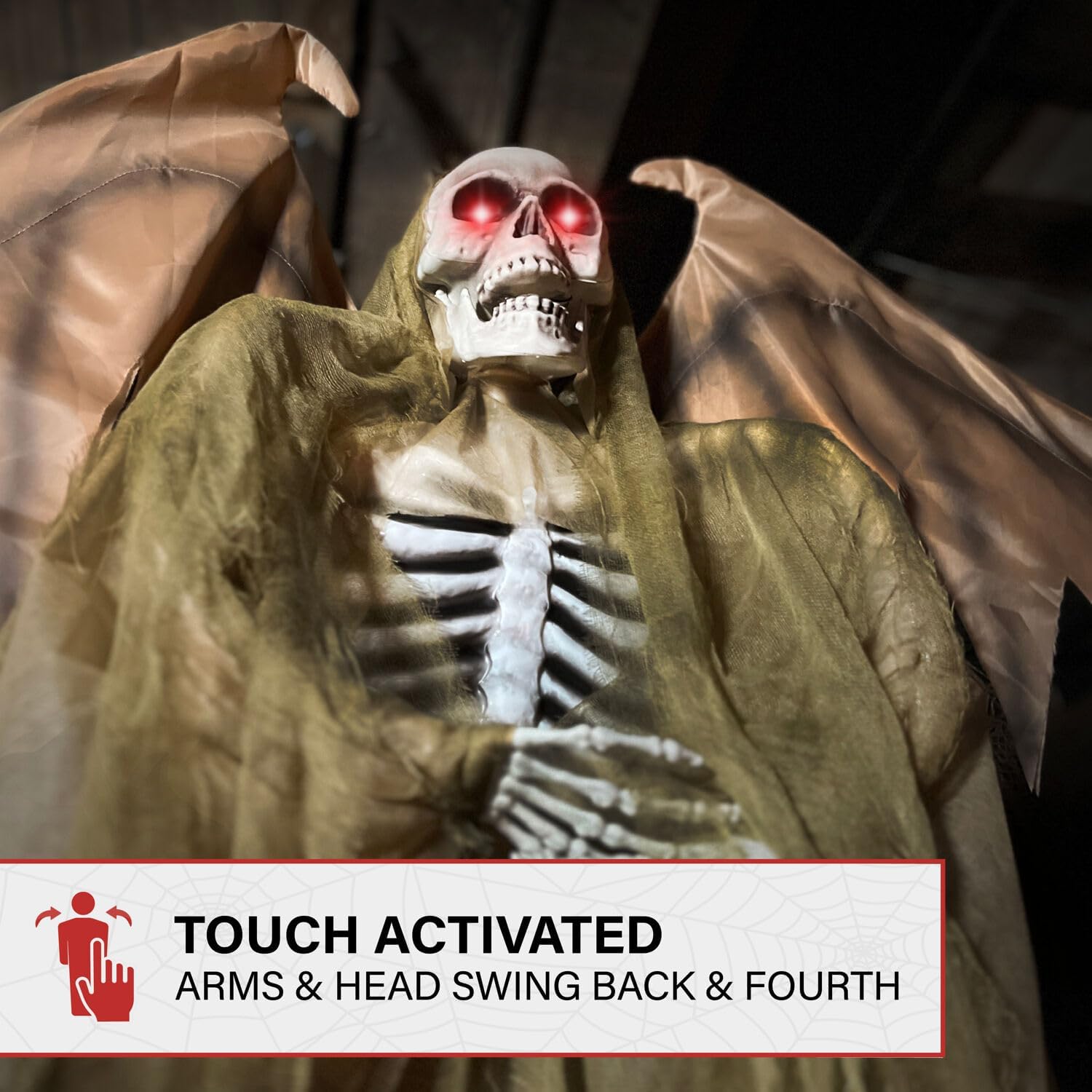 Image showing the animatronic reaper with a 'Touch Activated' label.