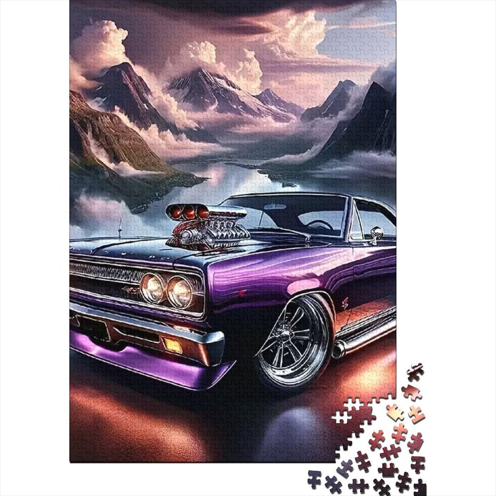 Racing Car 1000 Piece Eco-Friendly Purple Hypercar Puzzle Adult Hobbyists Portable Mind Decompression Fun Entertainment 70x50cm/1000pcs