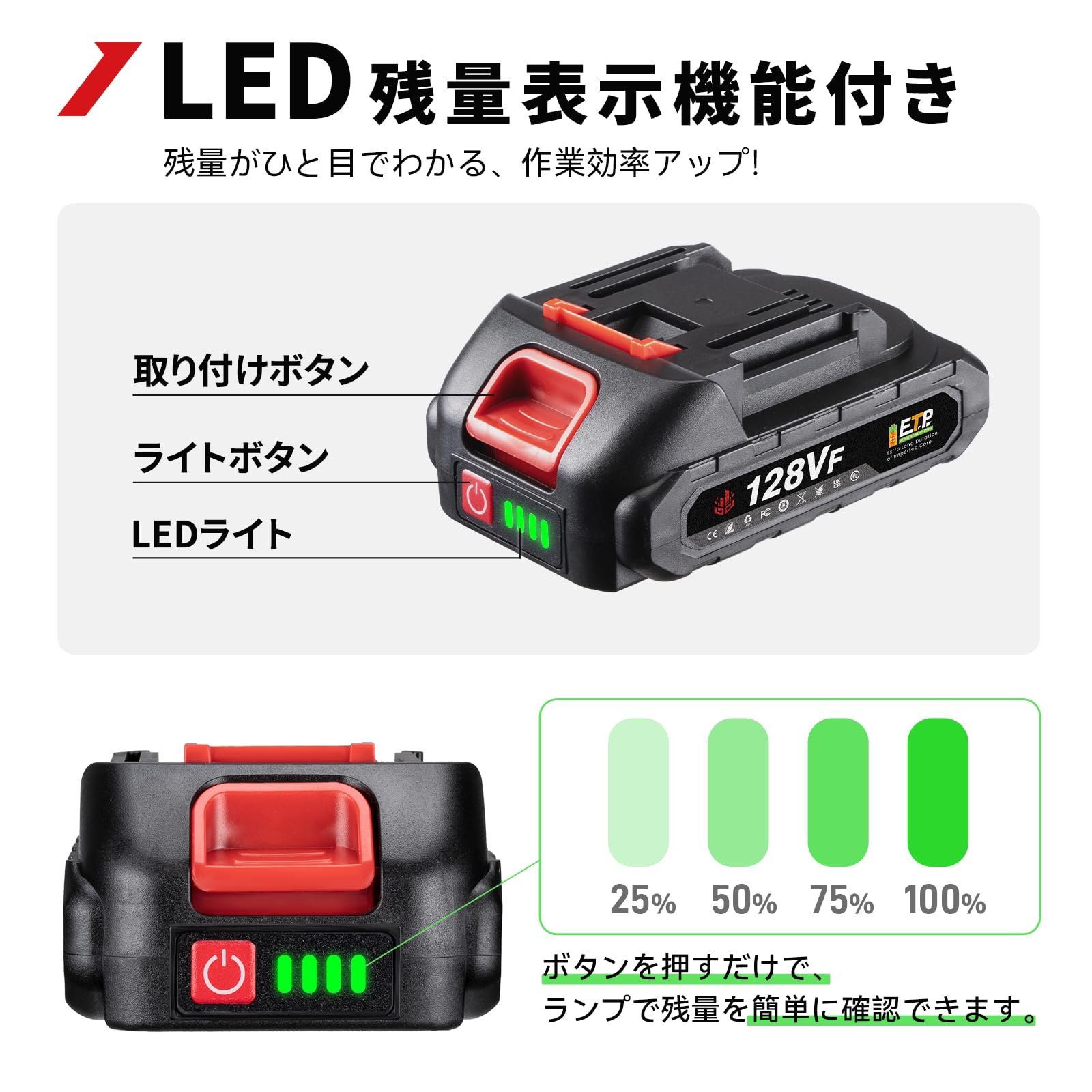 Amazon.co.jp: マキタ 互換 18V バッテリー 128VF 3000mah 充電器