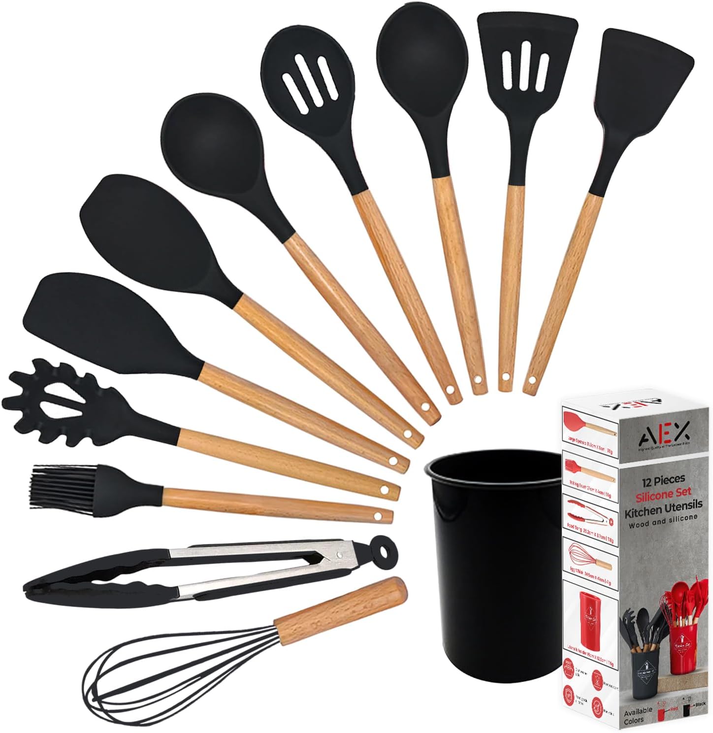 Umite Chef Kitchen Cooking Utensils Set, 24 pcs Non-Stick Silicone ...