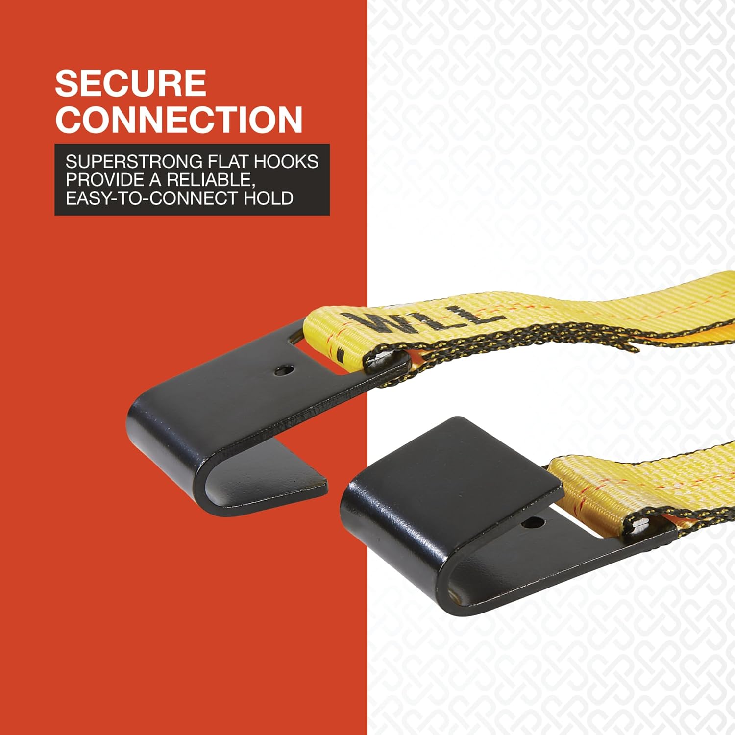 Ultra-Tow 2in. x 27ft. AST Ratchet Strap with Flat Hooks, 10,000-Lb. Breaking Strength, 3300-Lb. Working Load, Yellow, Model# A815053