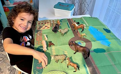 Miniatura 4 de Variety4all Alfombra de juegos de actividades divertida juguete de safari de unicornio de dinosaurio de granja regalo para niños y niñas granja