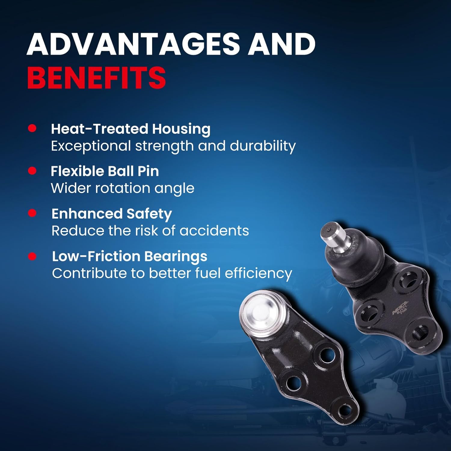 MOCA 2Pcs Front Lower Ball Joints Compatible with 13-18 for Hyundai Santa Fe 3.3L, 12-15 for Hyundai Azera 3.3L, 11-15 for Kia Optima 2.4L, 14-17 for Kia Rondo 2.0L