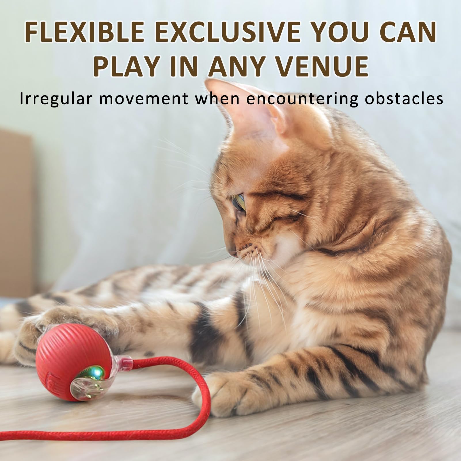 Pallina Interattiva Automatica Per Gatti – Rotazione 360°, 3 Modalità, USB Ricaricabile, In PC E Silicone (A)