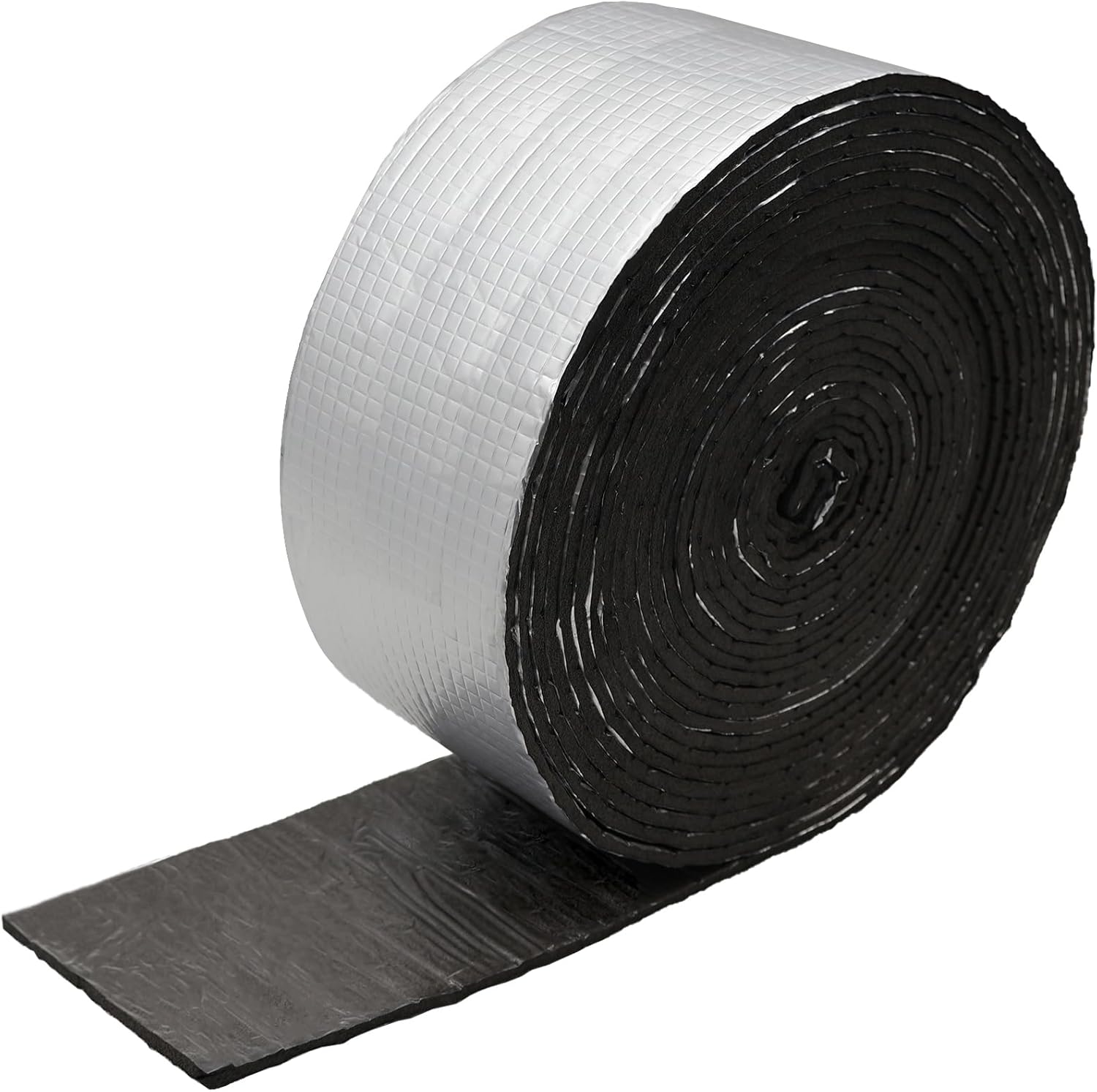 DEVNOL Pipe Insulation Wrap Foam Tape 1/5" T x 4" W x 32 FT Self Adhesive Foam Foil Outdoor Water Pipes Insulation Wrap for Winter Freeze Protection