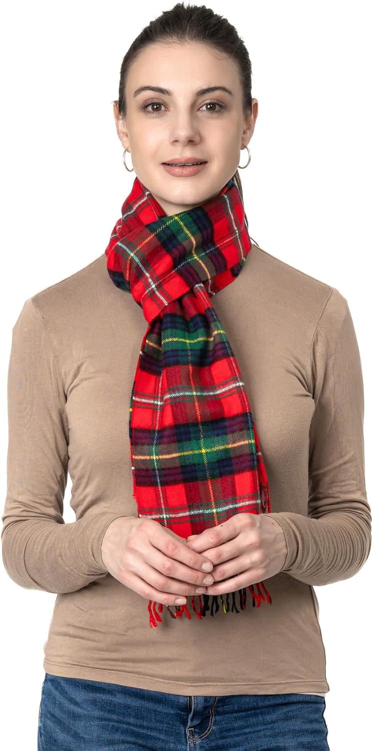 Achillea Scottish Tartan Plaid Scarf - Warm Cashmere Feel Winter Scarf, Scarves for Holiday, Christmas & Daily Wear - Image 2