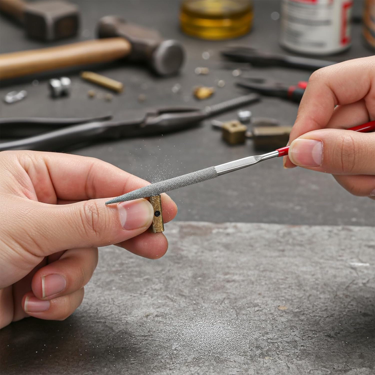 10 Pcs Needle Diamond File Set, 3×140mm Mini Glass File Jewelers Tools, Round Triangular Square Flat Shape Diamond Files Precision Hand Stone Carving Tools