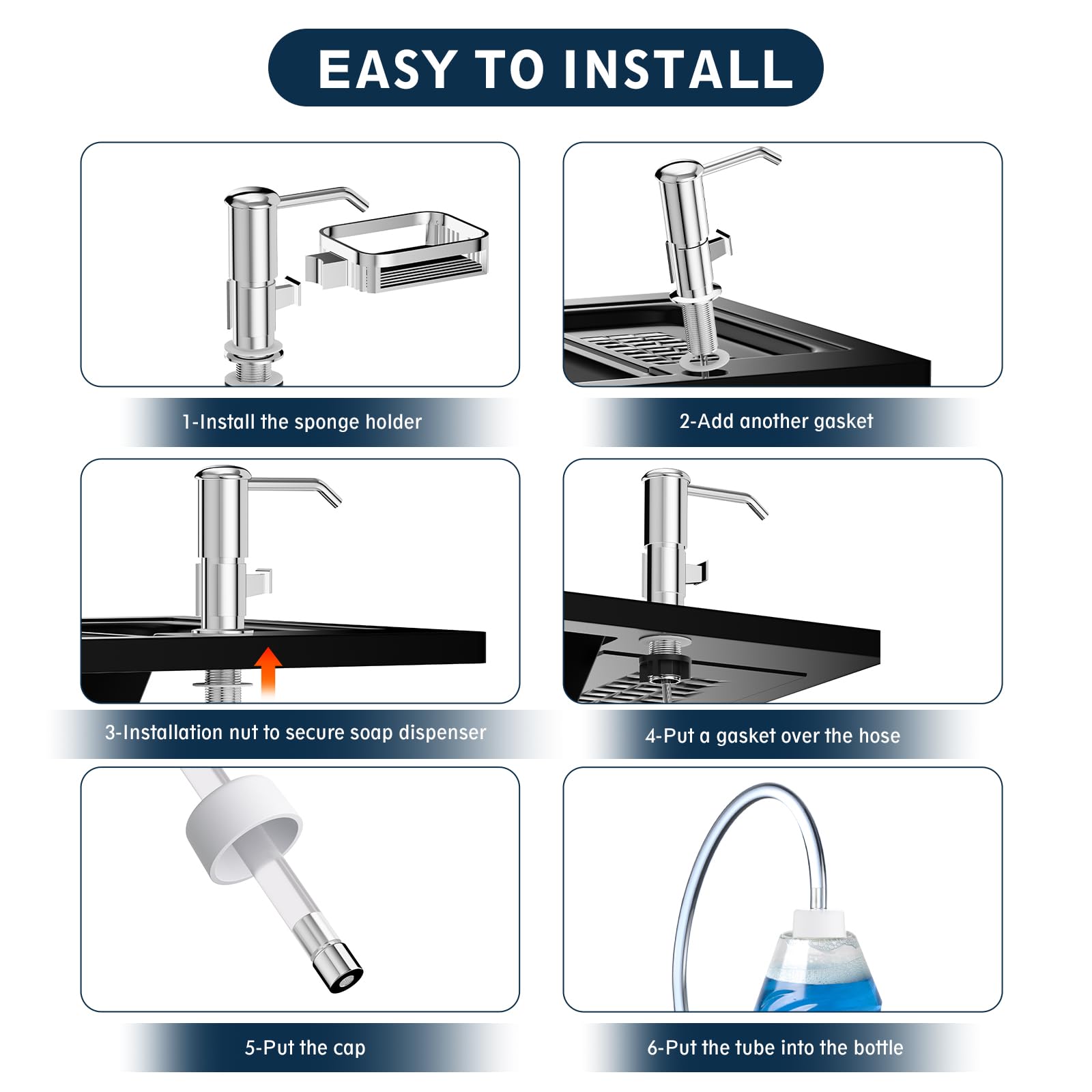 Soap Dispenser For Kitchen Sink, Under Counter Sink Soap - View #13