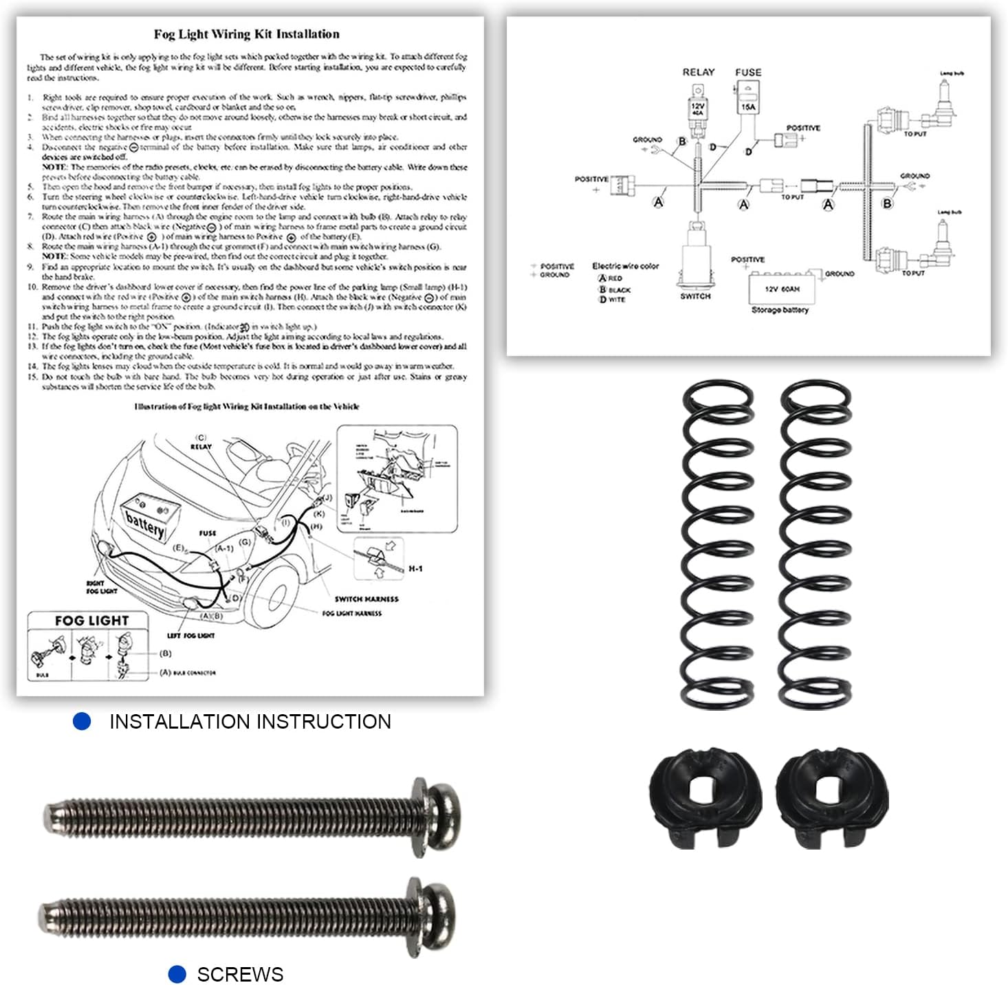 Spec-D Tuning Clear Lens Fog Lights + H10 Bulbs Included Compatible with 2017-2018 Ford F250 F350 Super Duty Pickup L+R Pair Assembly