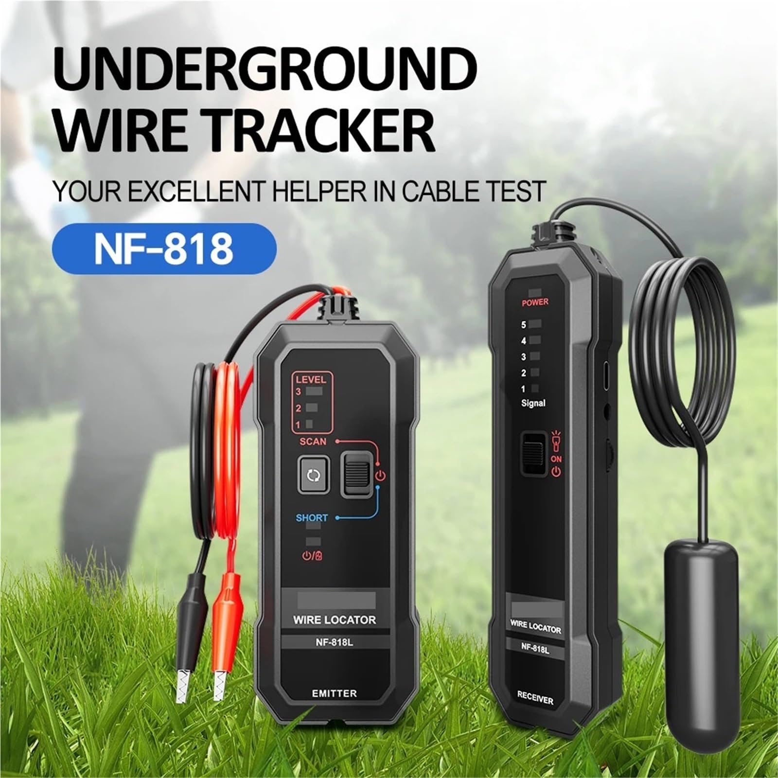 Localizador de cables, Rastreador de cables subterráneos, comprobador de cables antiinterferencias, localizador visual de fallas, buscador de cables profesional