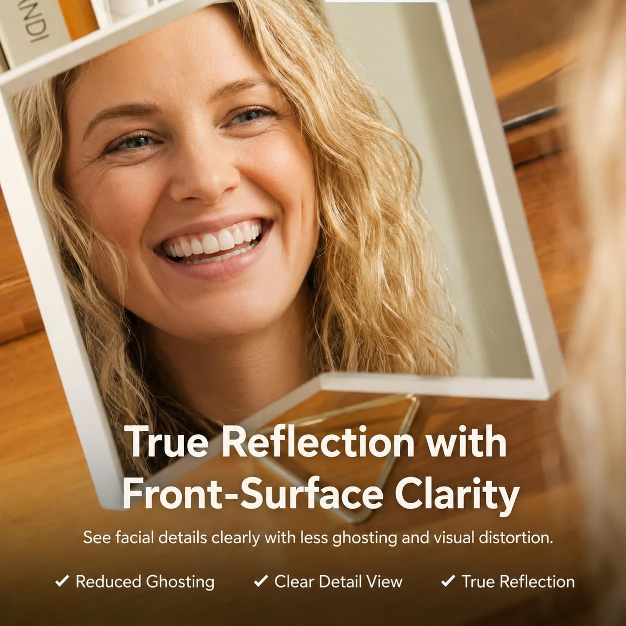 Realme V0 Non-Reversing Desk Mirror with Stand for Makeup and Grooming