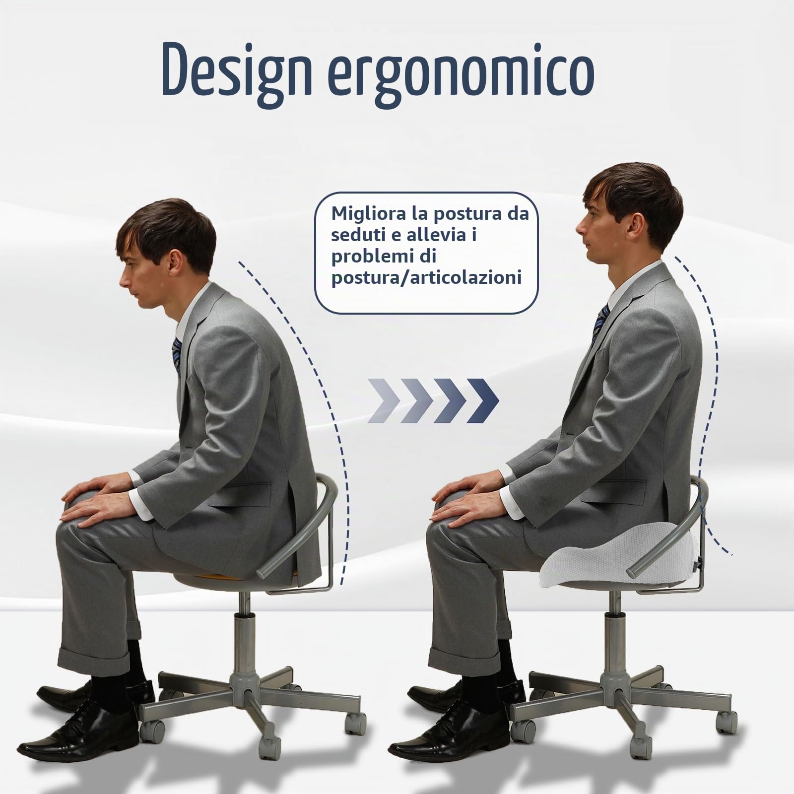 Cuscino per coccige per dolore al coccige, regolabile, foam, antiscivolo, ergonomico, per alleviare il dolore al coccige, per sedia da ufficio, sedia a rotelle, cuscini per sedili auto,