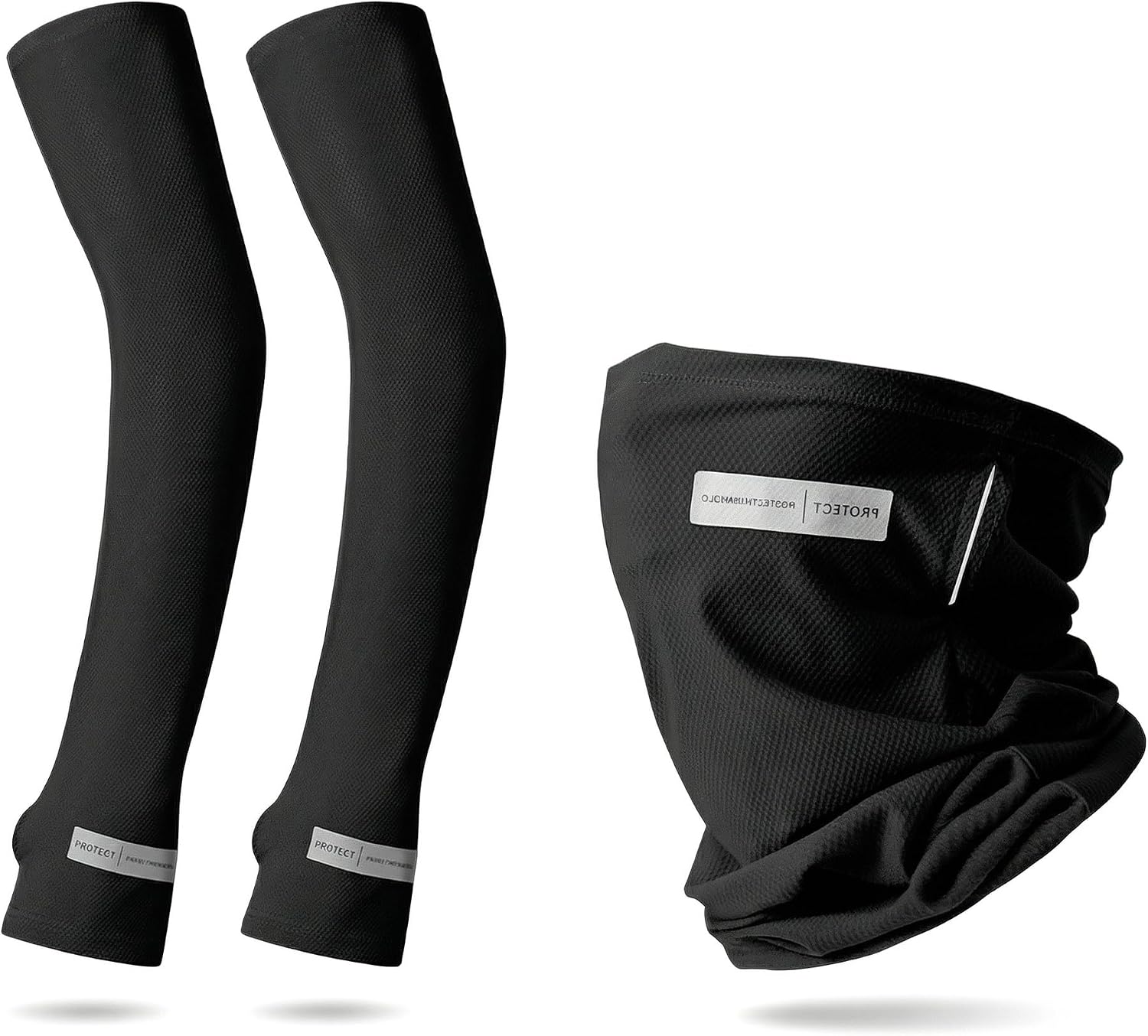 Cooling Sun Protection UV Face Mask + Ice Silk Arm Sleeves, Breathable Loose Fit Outdoor Sports Cycling Fishing Driving
