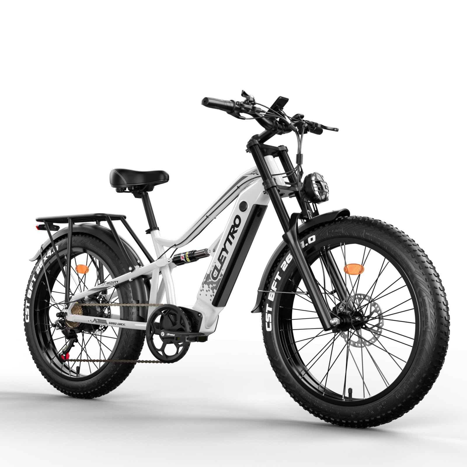 Lohang Vélo électrique pour Adultes, VTT 26 Pouces, Batterie 48V 18 Ah, autonomie jusqu'à 40-90 km, Moteur Unique, Double amortisseurs, 7 Vitesses, vélo électrique de Plage et de Neige