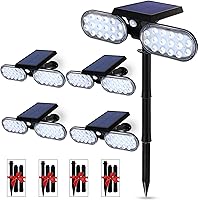 Vista 11 de Luces solares de movimiento al aire libre, reflector solar, modo de sensor de movimiento, luces de seguridad del atardecer al amanecer, focos