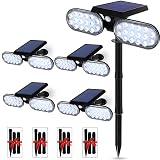 EMANER Outdoor Motion Lights Solar Powered, Solar Flood Lights, Stay On or Motion On/Off 3-Mode, Dusk to Da