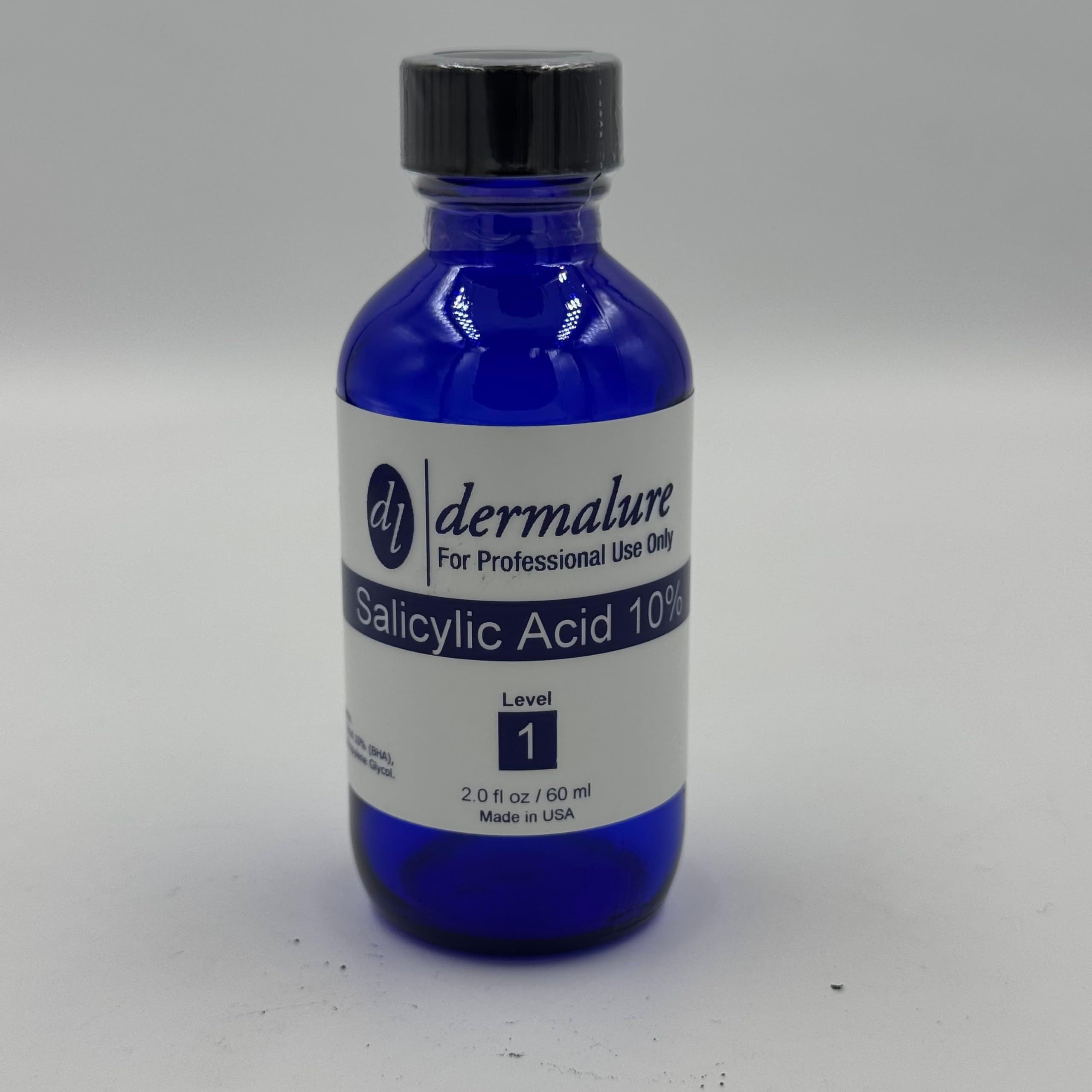 Dermalure Salicylic Acid Peel 10% – Professional Strength BHA Cosmetic Exfoliating Peel – 2 fl oz (60 mL)