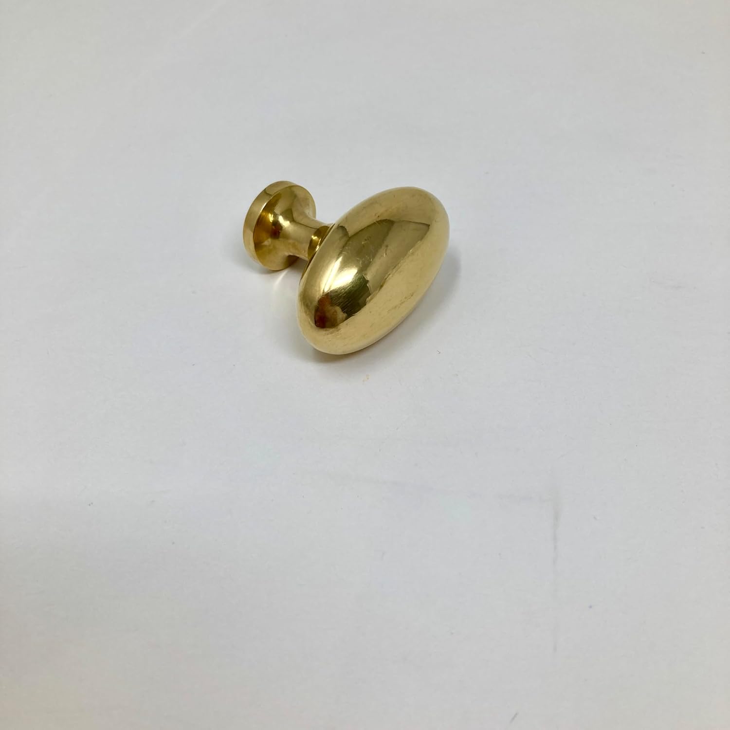 Polished Brass UNLACQUERED Cabinet Knobs and Handles (Oval Knob)