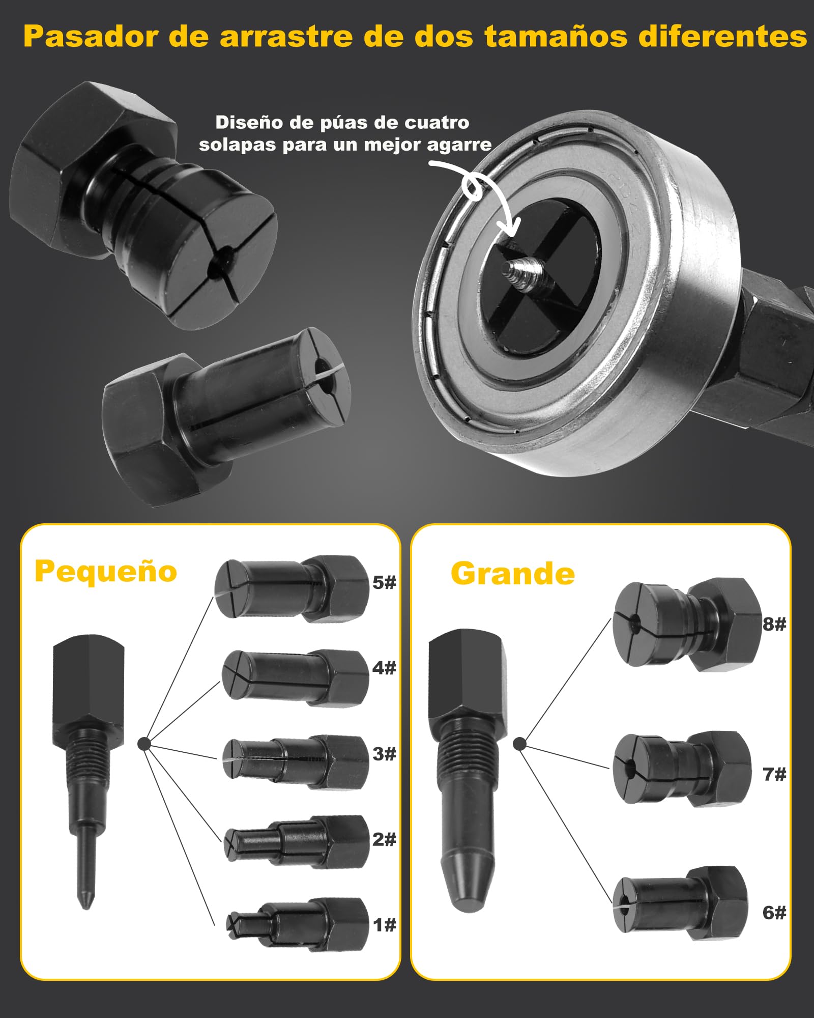 12 Piezas Extractor Rodamientos Bicicleta con Martillo Deslizante Agujero Ciego Extractor Rodamientos Internos con 8 Pinzas Expandibles(8-32 mm)