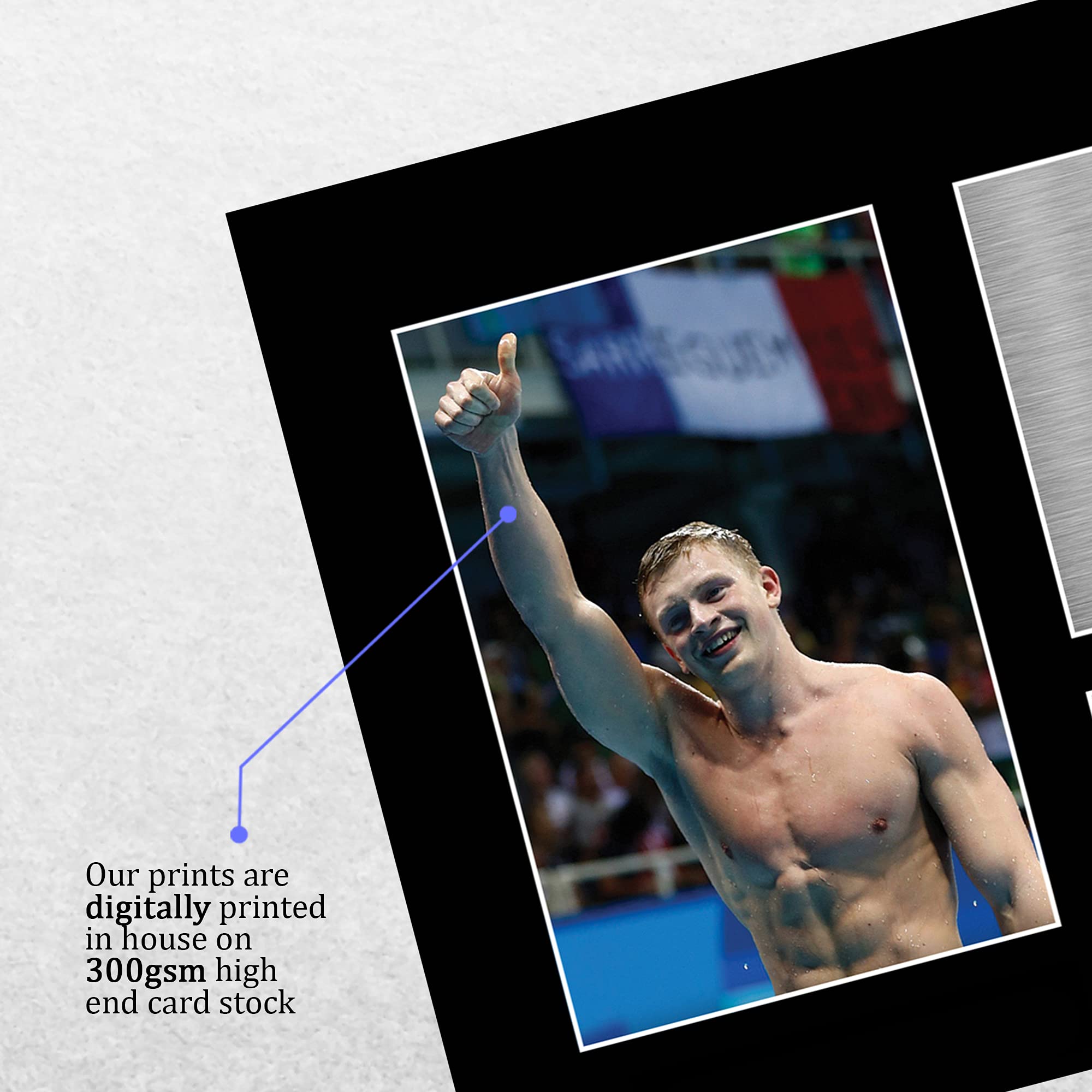 HWC Trading - Stampa A4 Con Autografo Di Adam Peaty - Regalo Per Fan Del Nuoto E Collezionisti - Cornice Nera Inclusa
