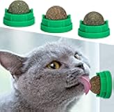 SINROBO 3 Pack Catnip Balls, Catnip Ball for Cats Wall, Edible Kitty Toys for Cats Lick, Safe Healthy Kitten Chew Toys, Teeth Cleaning Dental Cat Toys, Cat Wall Treats (Green)