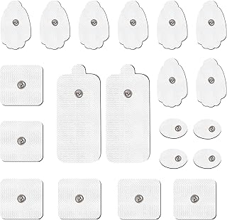 Brilnurse 20 Pack TENS Unit Pads, Snap Tens Unit Replacement Pads Premium Self-Stick Performance & Non-Irritating Reuse More Than 45 Times, Tens Pads Compatible with 3.5mm Snap-On Connectors