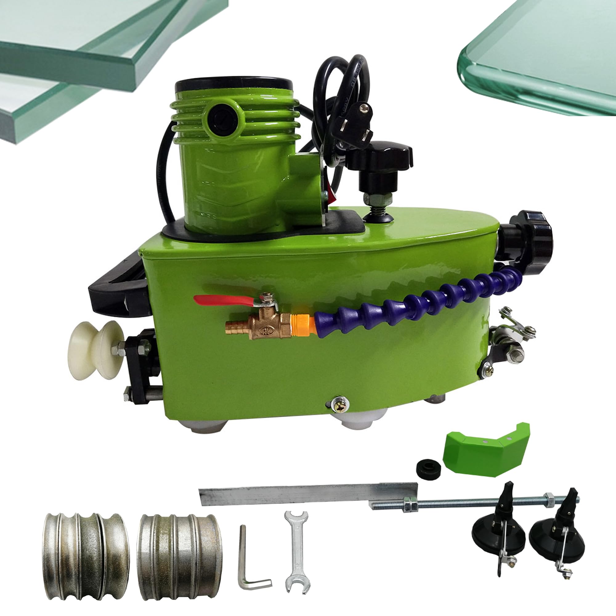 Maisutseb Portable Glass Edging Grinding Machine 8000r/min Straight Round Bevel Electric Edge Trimmer Grinder 110V 800W for Glass, Stone, Ceramics Glass Edge Polishing Machine