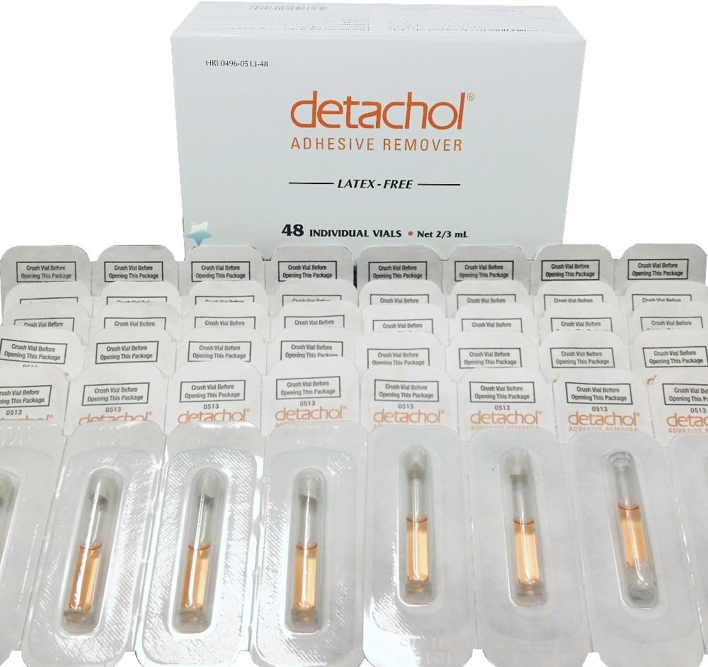 48 Remover Detachol Adhesive Vials 2/3cc non-Irritating 48 Per Box