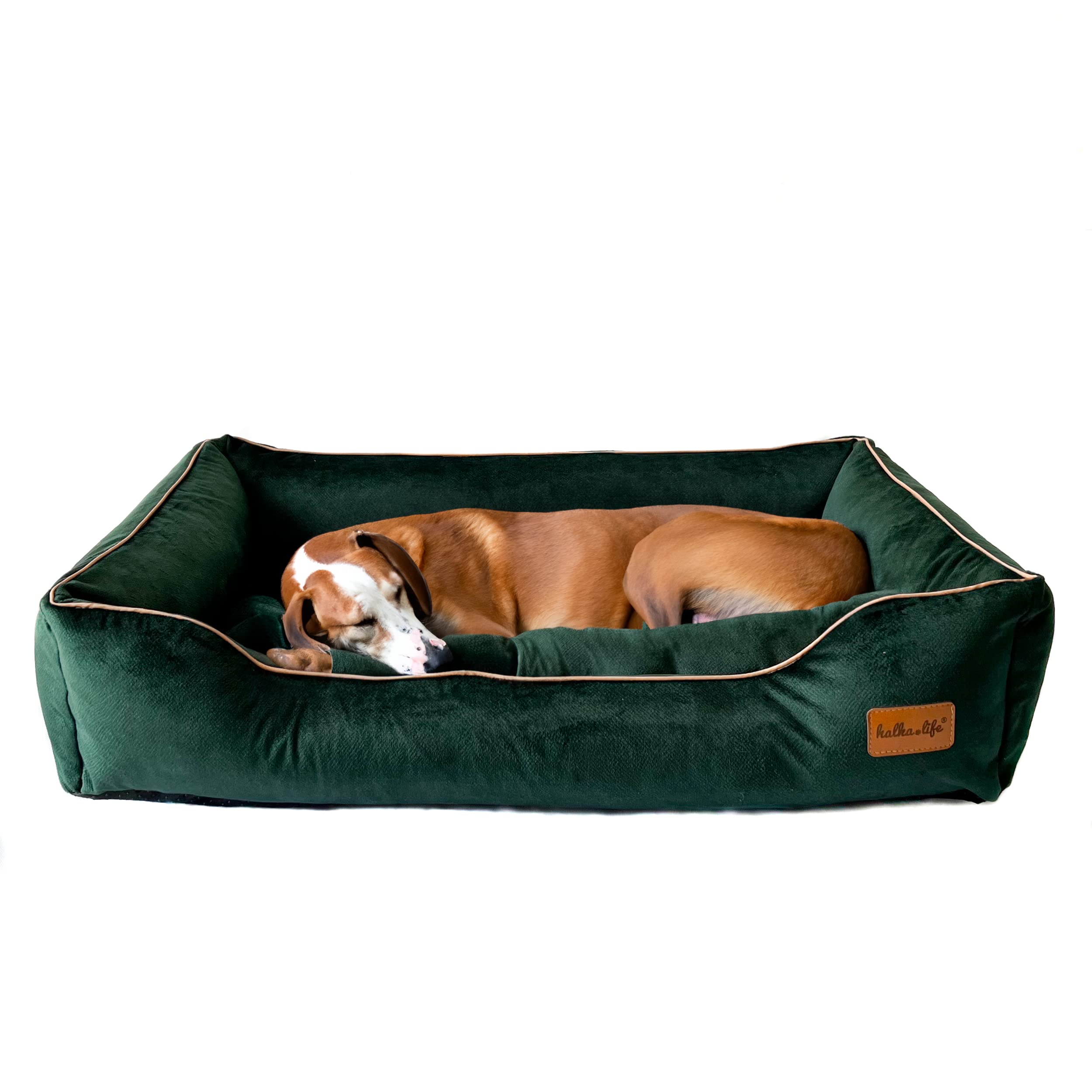 Divano Per Cani E Gatti Verde Bottiglia - Letto Morbido Impermeabile E Resistente, Taglia L 100x70x18cm - Foto 10