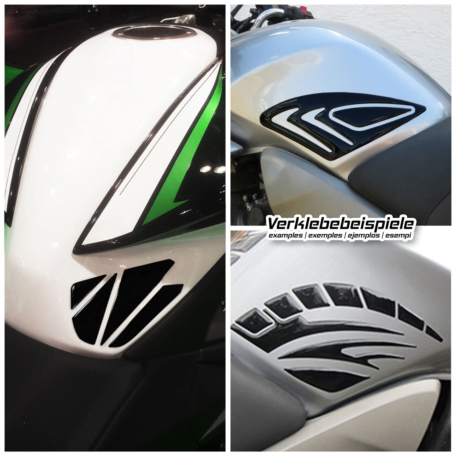 Protection Réservoir Moto 3D BIKE-label - Autocollant Noir Anti-Rayures X800786VA
