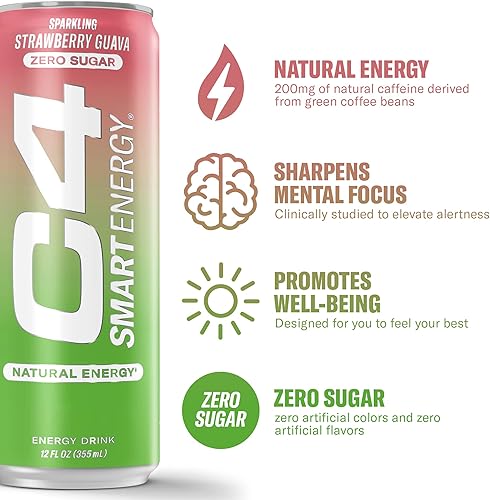 Miniatura 30 de C4 Energy & Smart Energy Drinks - Paquete variado de bebidas energéticas, sin azúcar, sin colores ni tintes artificiales, cero calorías, sustituto