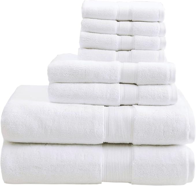 Madison Park 800GSM Bath Towel Set 100% Cotton (Set of 8)