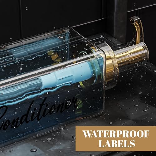 Miniatura 4 de Akalin Dispensador de champú y acondicionador de 16 onzas, juego de 3 botellas recargables de champú y acondicionador con bomba, 3 dispensadores de