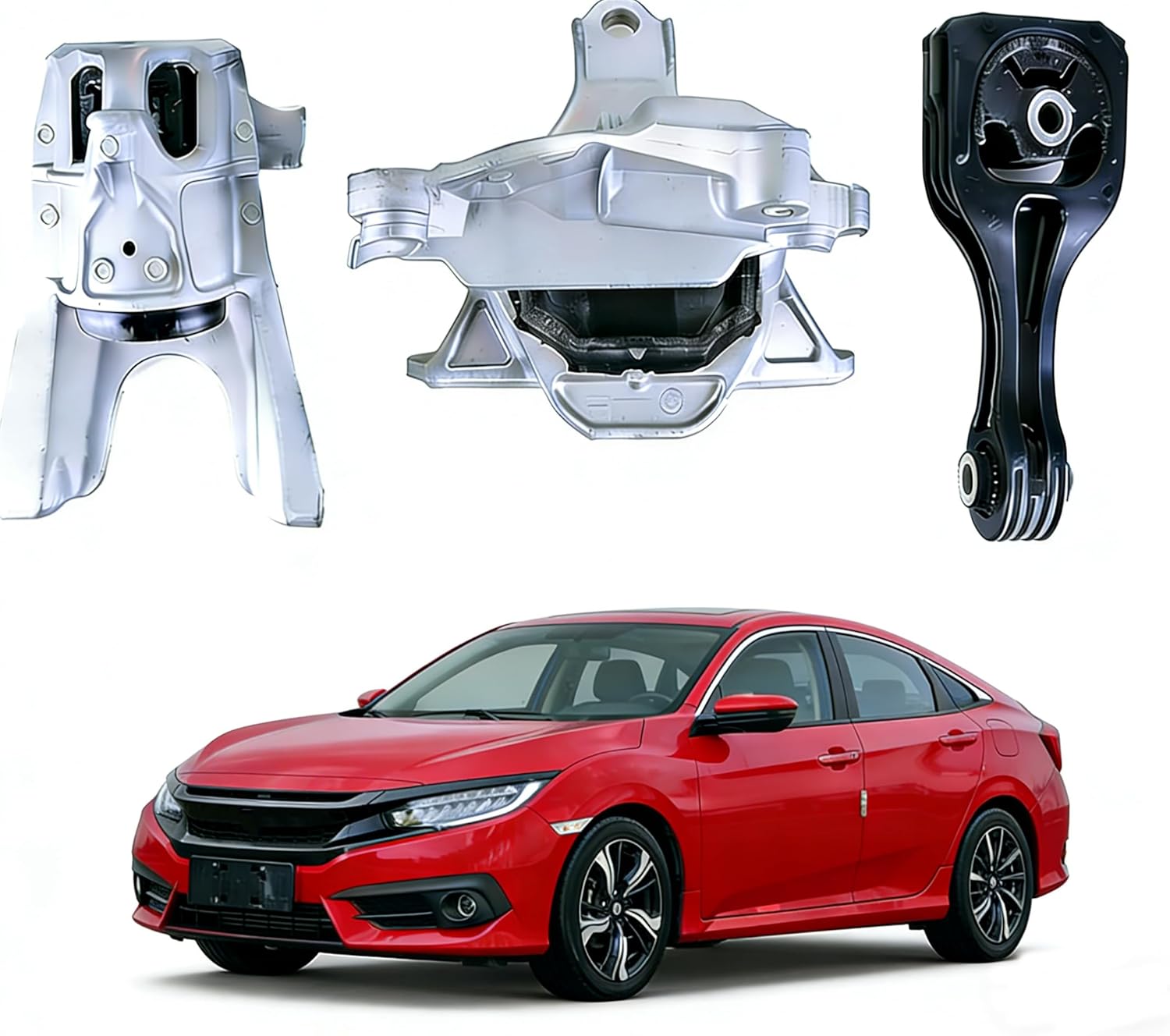 Engine Motor Mount & Transmission Mount Kit Compatible with Honda Civic 2.0L 2016 2017 2018 2019 AUTO CVT Replacement for A45004 A45006 A45005 - 3Pcs