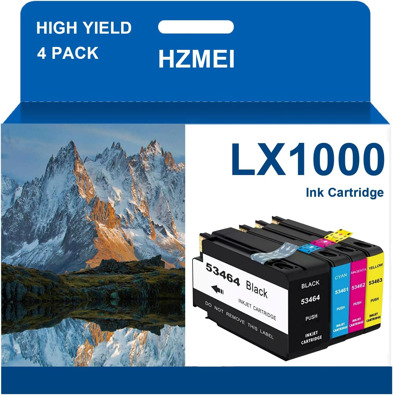 53465 Ink Cartridge 4-Pack Replacement for Primera LX1000 LX2000 Color Label Printers Compatible with Primera 53461 53462 53463 53464, Black Cyan Magenta Yellow