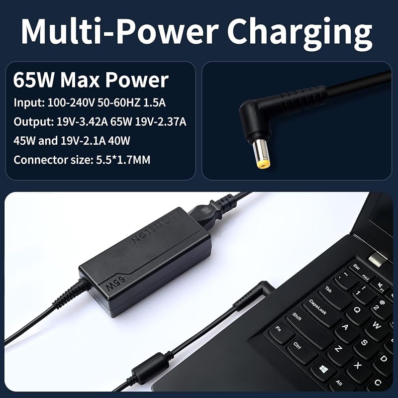 ANTWELON 65W Acer Aspire laptop töltő adapter 5.5x1.7mm csatlakozó