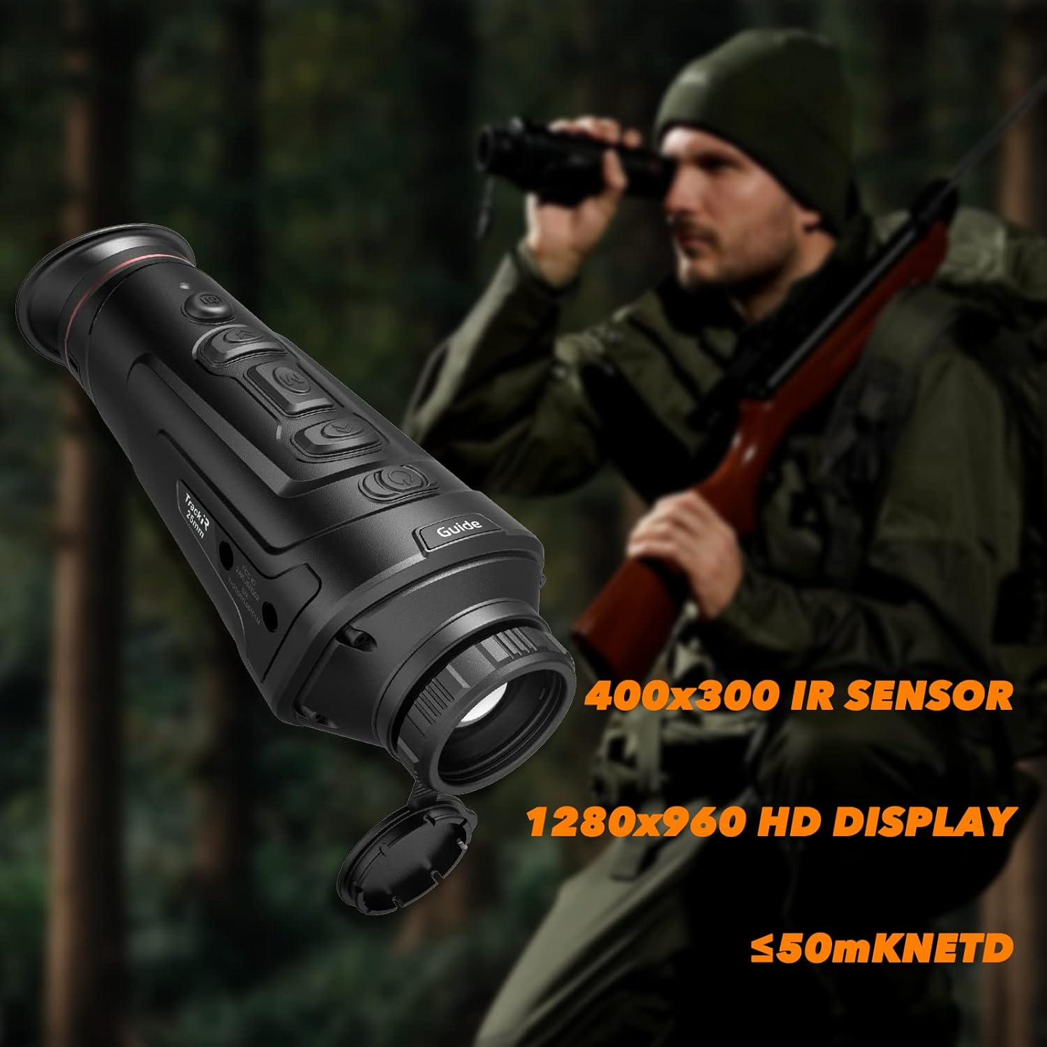 Guide Sensmart Thermal Imaging Monocular,Night Vision Goggles,Handheld Night Vision Telescope,17μm,400x300 IR Sensor(50 Hz),1280x960 HD Display,for Night Hunting Outdoor Camping Trave.(25mm) : Electronics