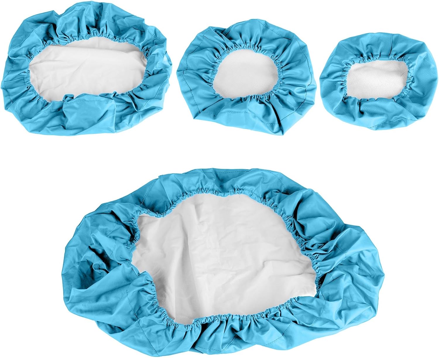 4-Piece Dental Chair Covers Set - Full PU Leather, Waterproof & Elastic Protective Case for Dentist Equipment (Average Size, Lightblue)