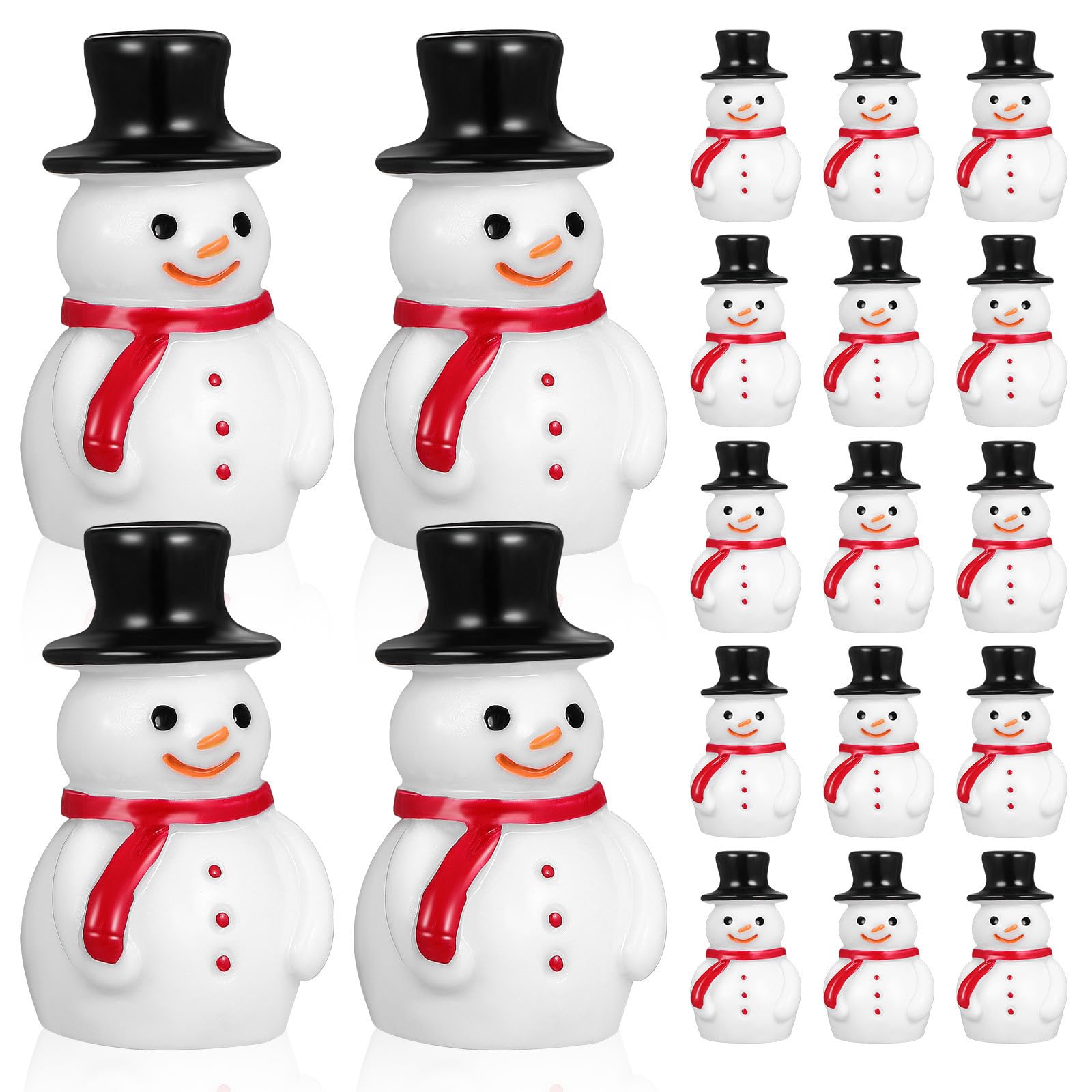 Hemobllo 20 Pezzi Mini Pupazzo di Neve in Resina, Nero, per Lavoretti | Statuette Miniatura Natalizie, Ornamenti Pupazzo di Resina, Adatte a Micro Paesaggi Creativi