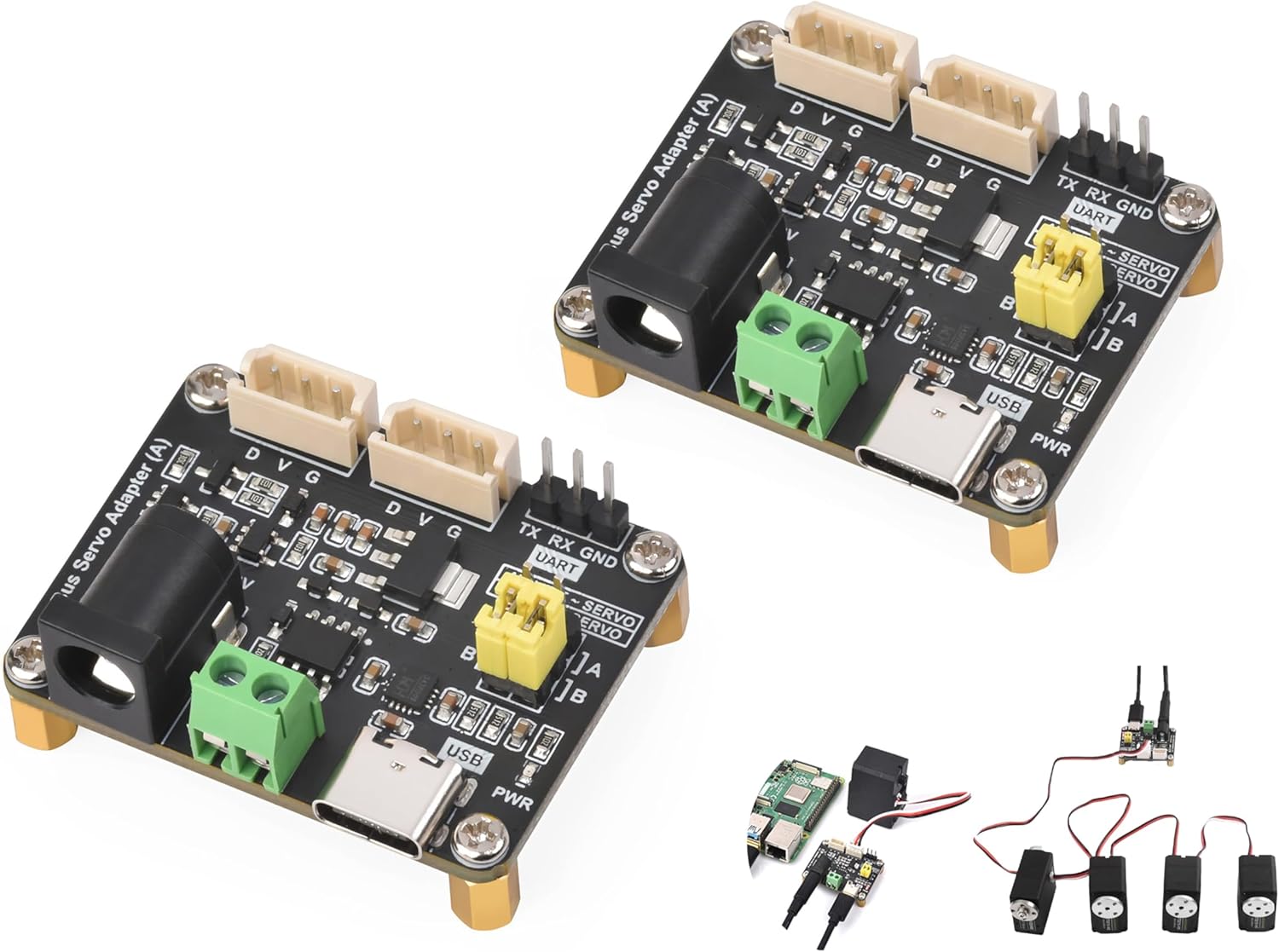 (2PCS) Serial Bus Servo Driver Board, Servo Power Supply and Control Circuit, Applicable for ST/SC Series Serial Bus Servos, Controlling up to 253 ST/SC Series Serial Bus Servos Simultaneously