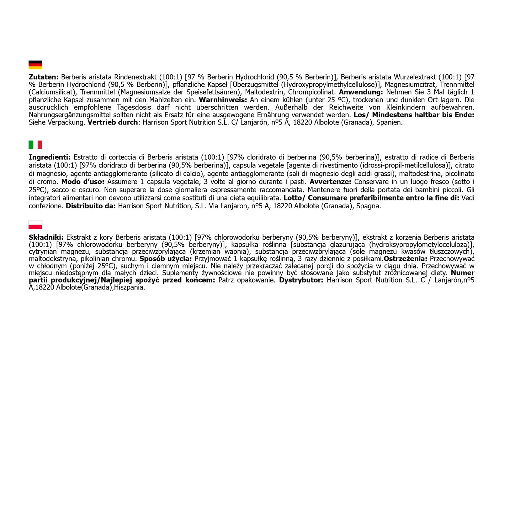 HSN Berberina Complex 500mg | Extracto de Berberis Aristata 97% Berberina HCl | Con Citrato de Magnesio y Cromo | 120 Cápsulas Veganas | Apoyo al Metabolismo y Glucosa Normal