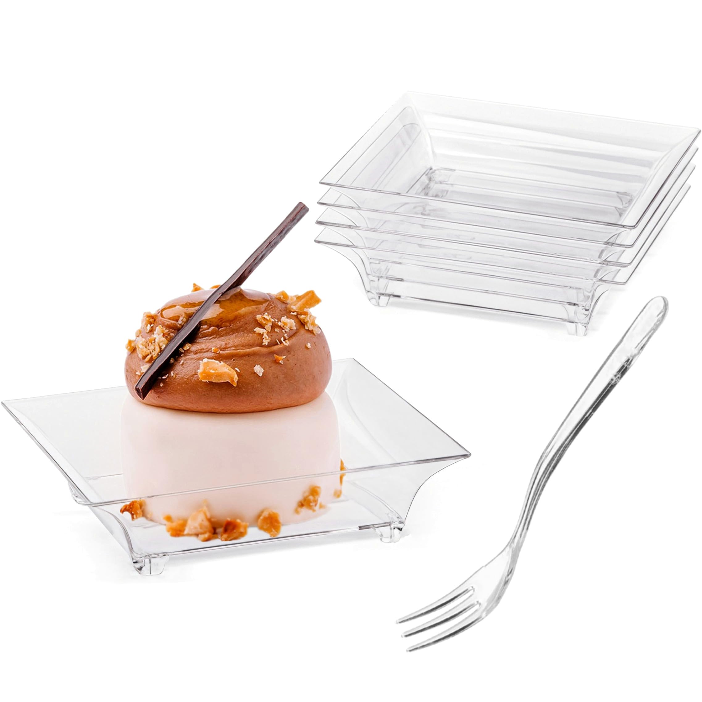 Photo 1 of ***VERY SMALL*MORE LIKE A PLATE FOR DIPS***Zezzxu 200 Pcs Mini Dessert Plates with Forks, Serves 100***VERY SMALL*MORE LIKE A PLATE FOR DIPS***