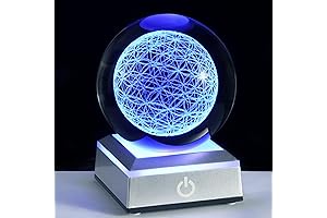 Flower of Life Crystal Sphere with LED Lighting