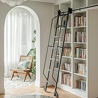 Vista 5 de Kit de herramientas para escalera de biblioteca rodante, kit de extensión de 4 pies, color negro