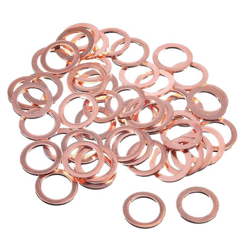 Arruela de cobre para bujão de drenagem de óleo Blulu 14 mm para Mercedes/Smart – Pacote com 50
