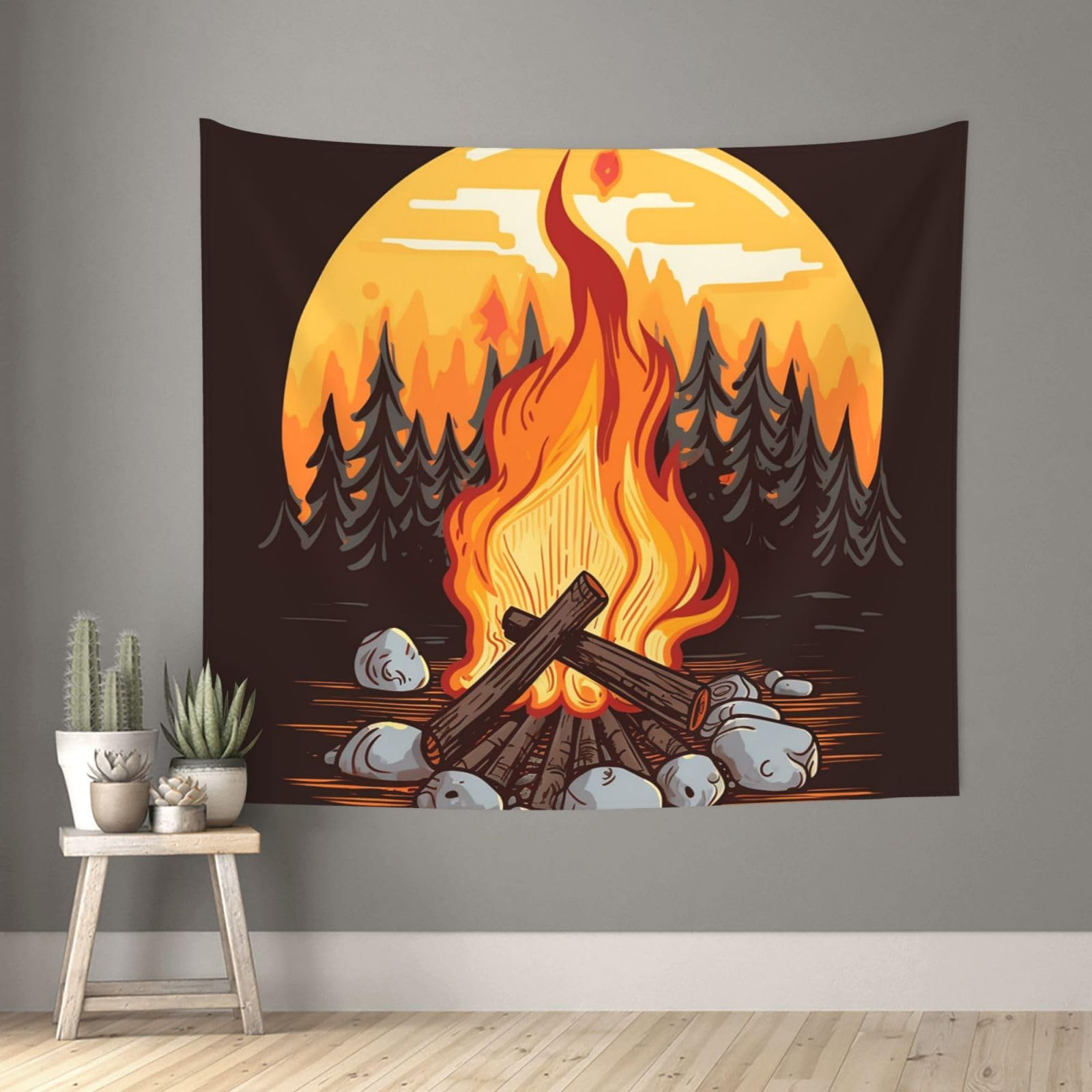 FodPand Bonfire Tapestry for Bedroom Aesthetic, Wall Hanging Tapestries Art Decor Backdrop Wall Tapestry for Dorm Living Room Funny Poster Party Banner Background 51" X 60"