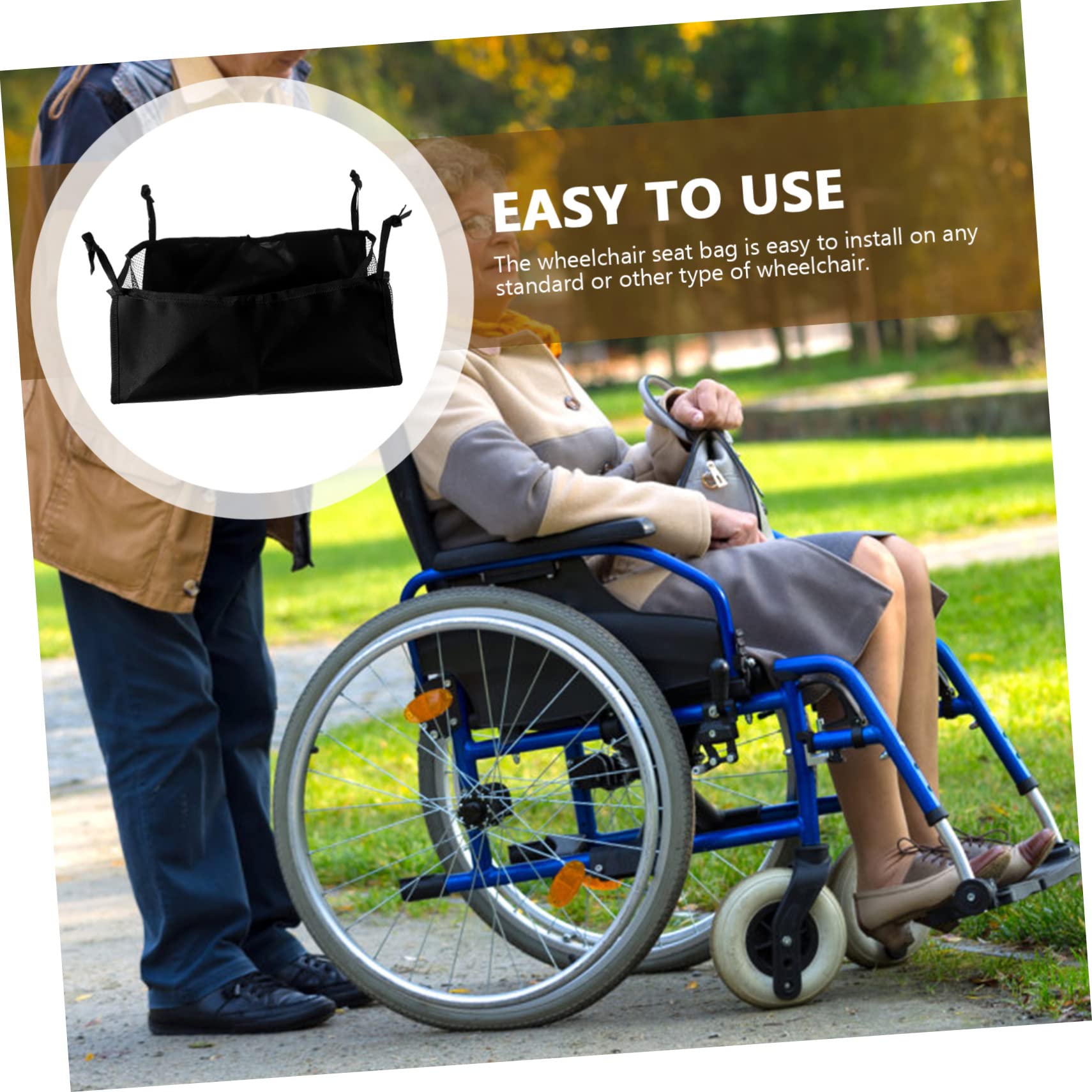Amazon.co.jp: UTHCLO 車椅子用バッグ 黒 オックスフォード布