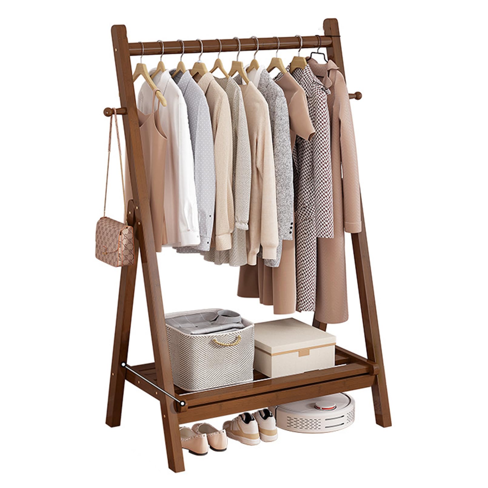 Porte-manteau en bambou pour chambre d'amis et petits appartements