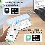 Gloryang Inkless Portable Printer for Travel, Wireless Thermal Printer Supports 8.5 x 11 Inch & A4 Size, Bluetooth Printer Includes Carry Case and 3 Rolls of Thermal Paper Kit, Blue